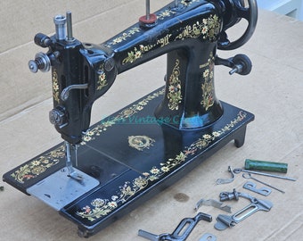 Antique Bradbury No. 6 Sewing machine treadle head with the Duke Trade Mark.