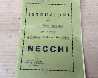 Vintage Italian Necchi sewing machine Instruction manual