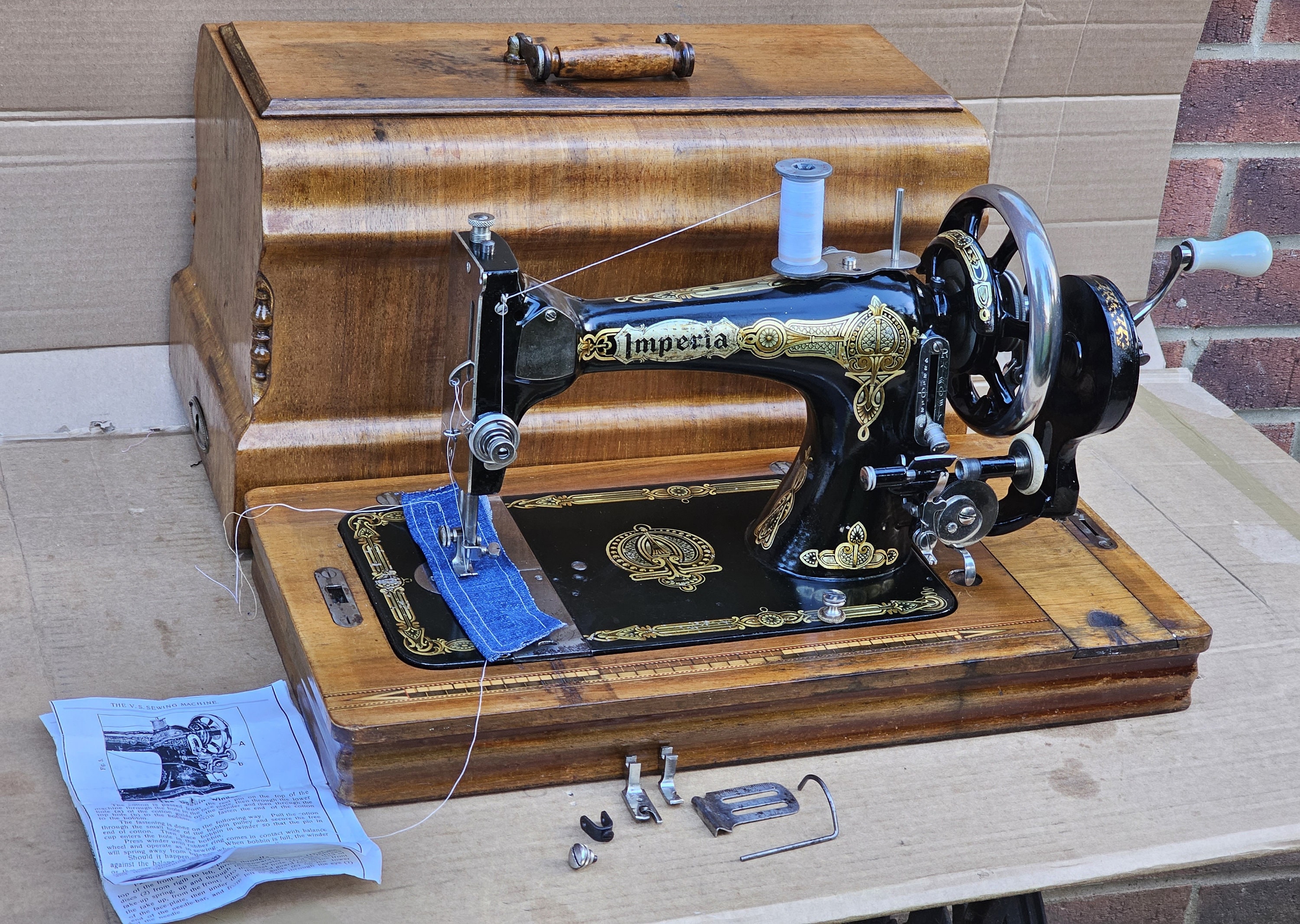 Antique Imperia Hand Crank Sewing Machine - Etsy