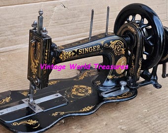Antique Singer Sphinx Sewing Machine #27, circa 1929 w/ new Antique Singer Sphinx Sewing Machine #27, circa 1929 w/ new