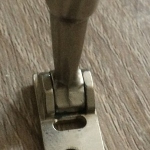 Vintage Bernina sewing machine narrow rolled zig zag Shell hemmer foot number 168