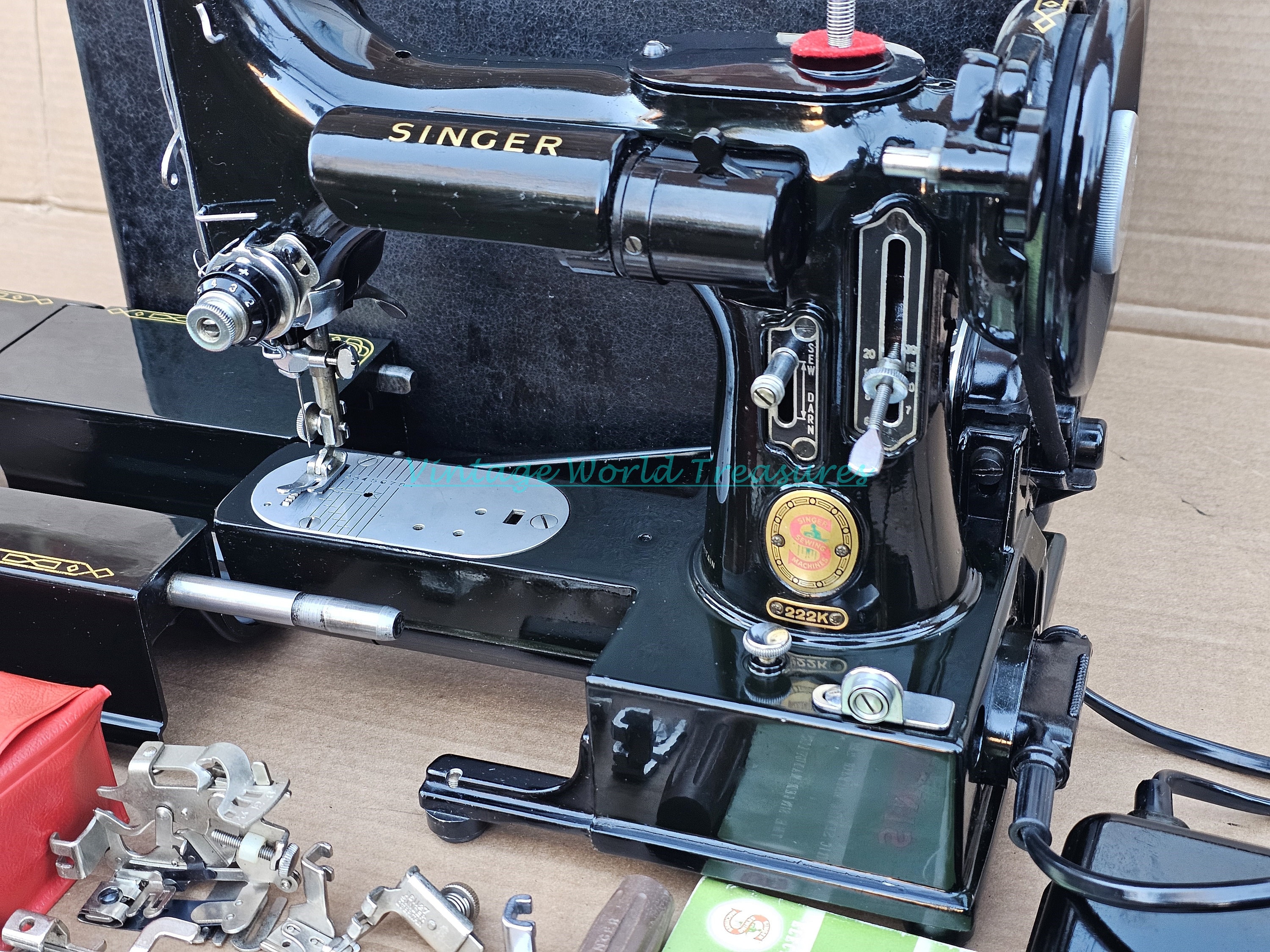 Singer featherweight sewing machine carrying cases made from PNW red cedar  with lazer cut of a featherweight sewing machine.