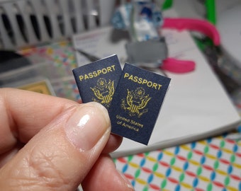 Miniature USA Passports x2