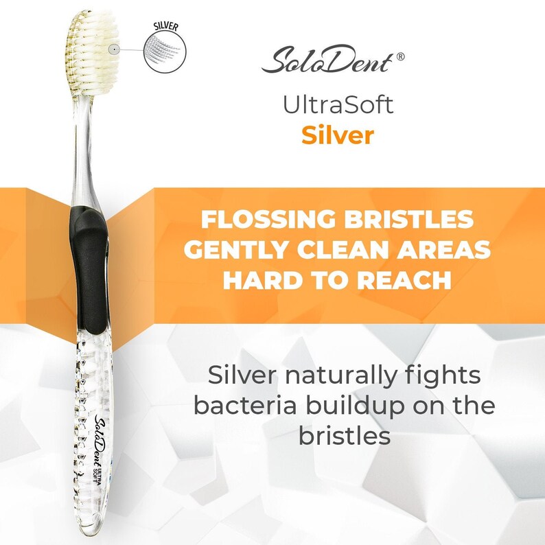 Antimicrobial Solodent Toothbrushes UltraSoft Silver 1pk image 1