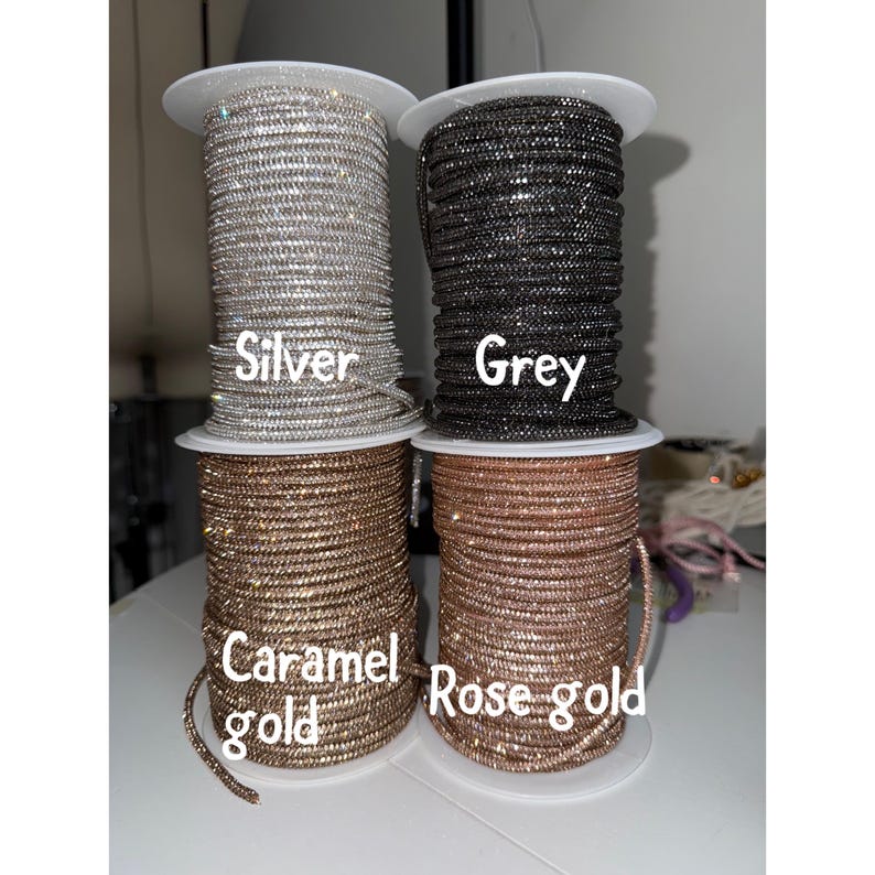 Sparkly Rhinestone Cord – 4mm Macrame Rope, Craft Supply (45 Meter ...