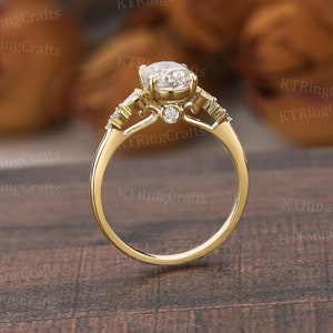 Yellow gold top cathedral setting