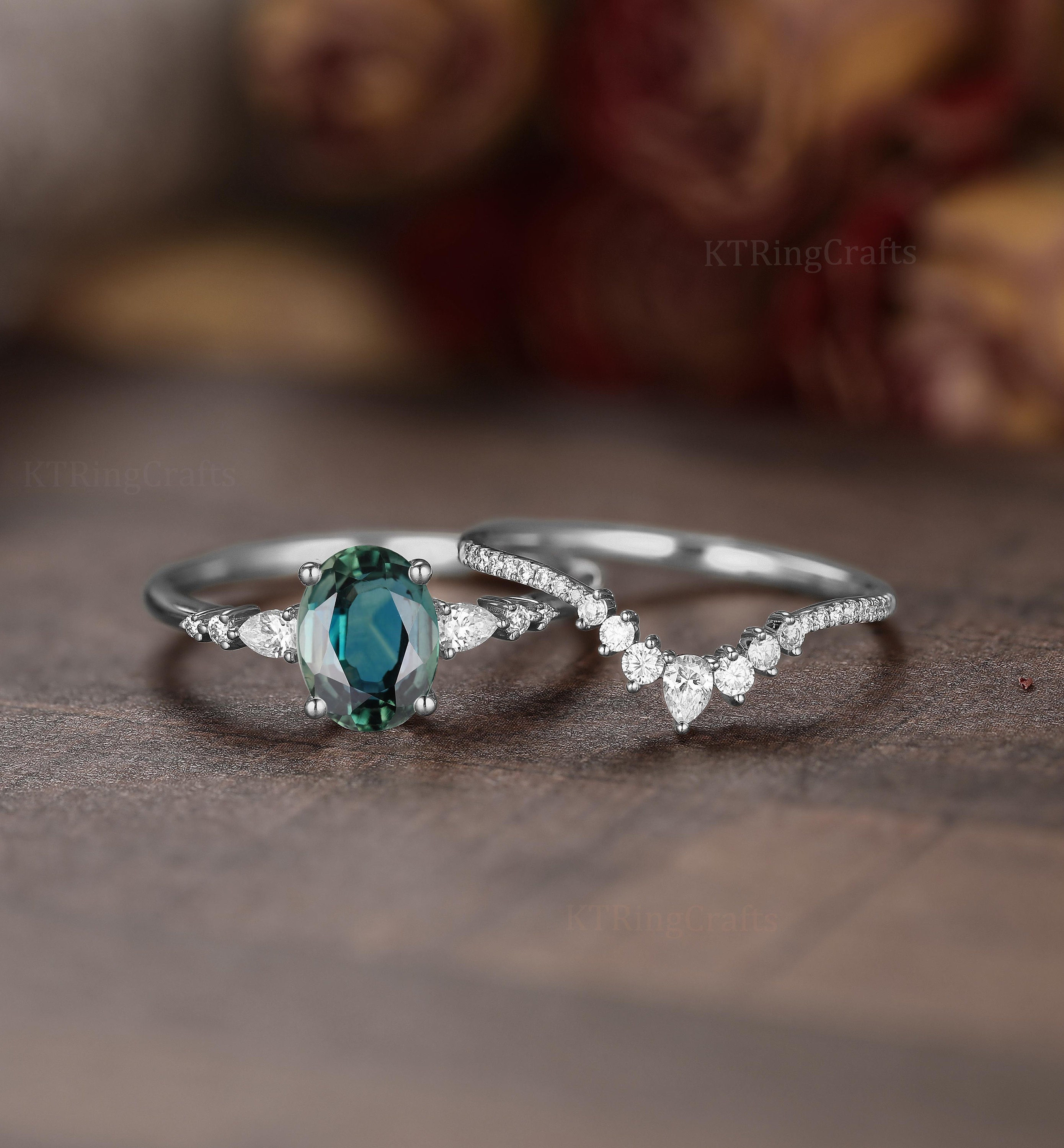 sapphire wedding rings sets