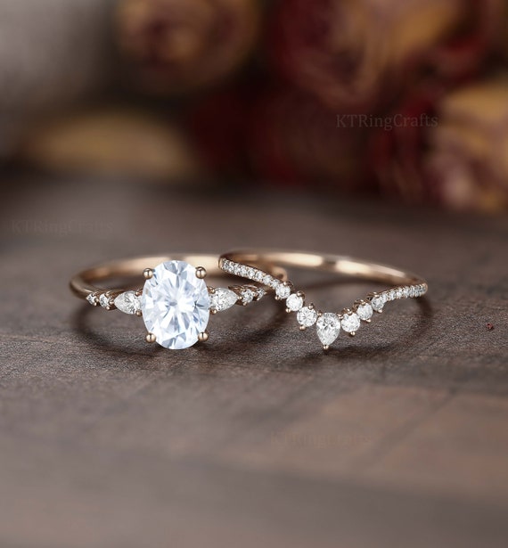 1.75 Carat Cushion Cut Morganite Wedding Set Bridal Engagement Ring On –  agemz