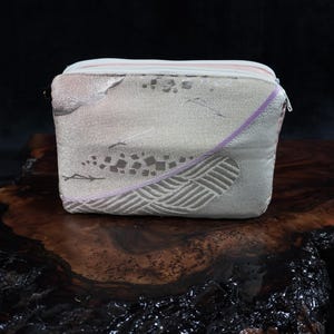 Bolso de mano tipo kimono obi, neceser o cartera, 3 compartimentos, dos cremalleras 437