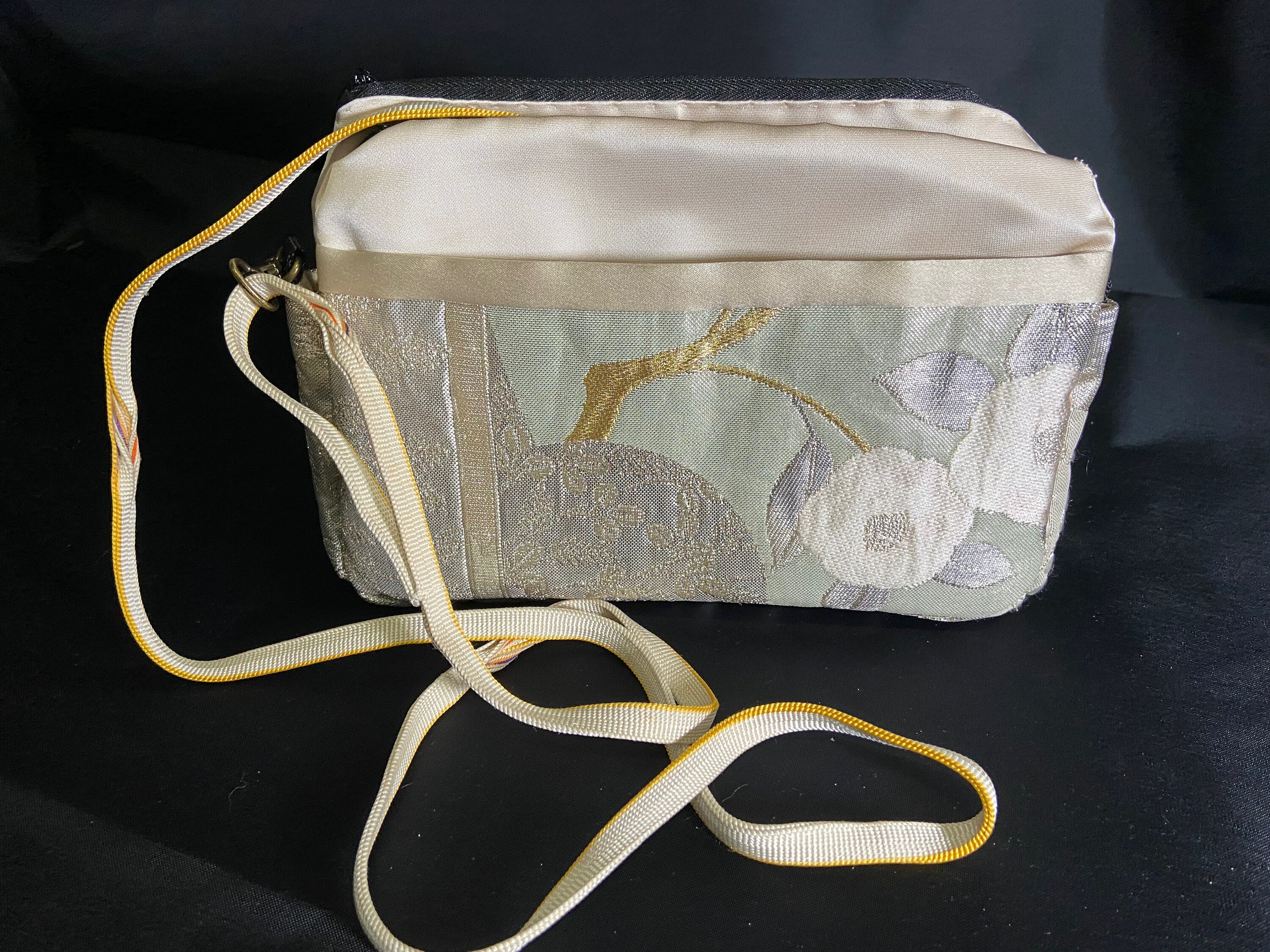 Kimono Obi Bag With Obi-jime Handle, 3 Compartments, Uses