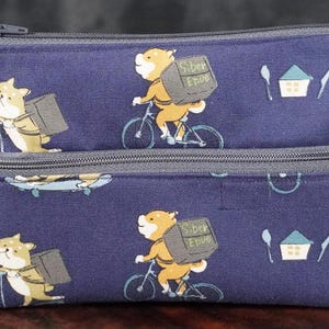 Shiba inu dog 2 Zipper Cosmetic Pouch / wallet   /  pen case;  Cotton fabric from Japan
