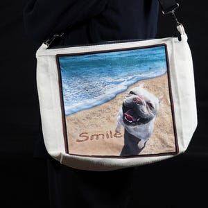 Bulldog terrier dogs - canvas shoulder tote bag