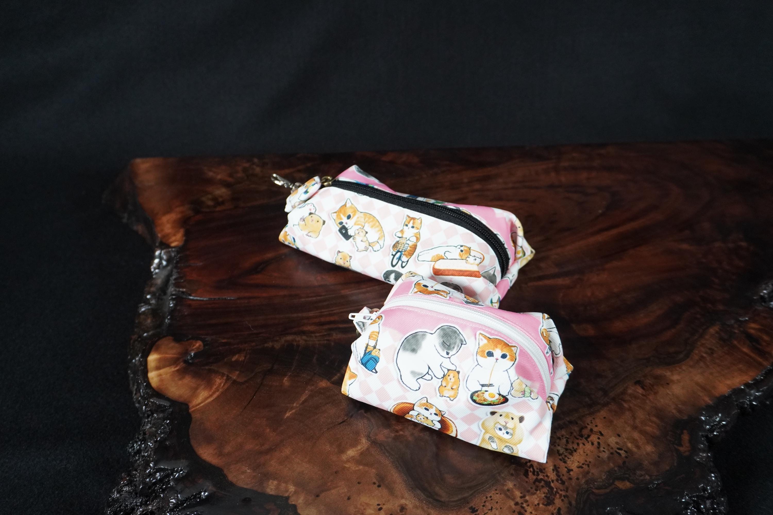 Kawaii Chubby Cat - One Zipper Cosmetic Pouch / Pen Case