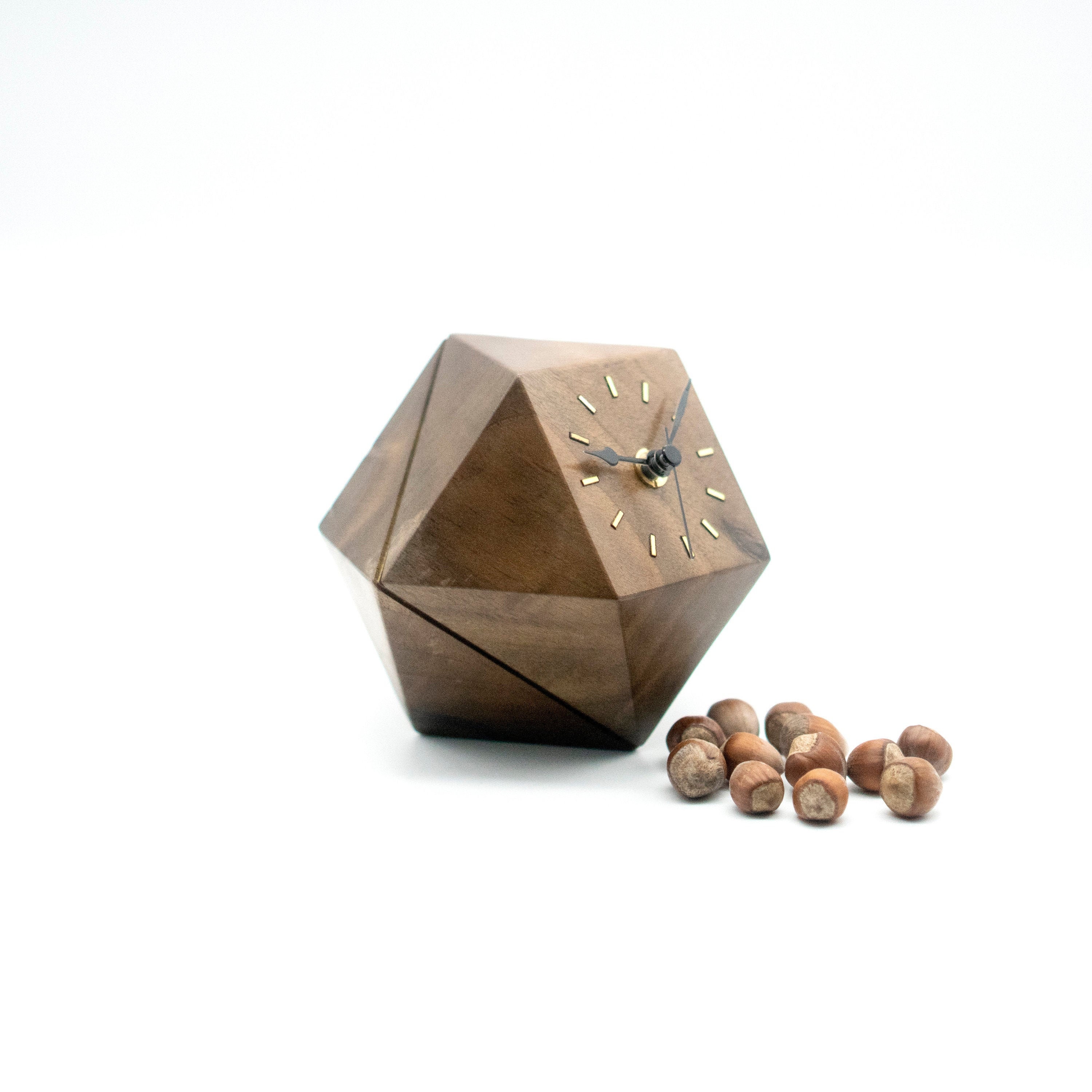 Wooden Table ClockHandmade Decorative Cube Clock Wood Desk Etsy