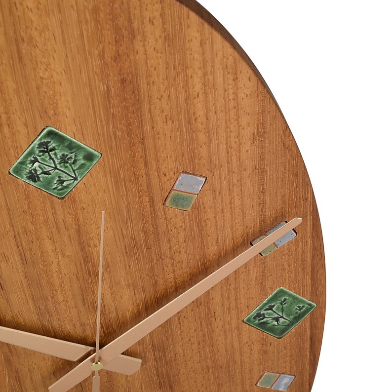 Rustic Wood Wall Clock Wooden Oval Wall Clock Ceramic Etsy