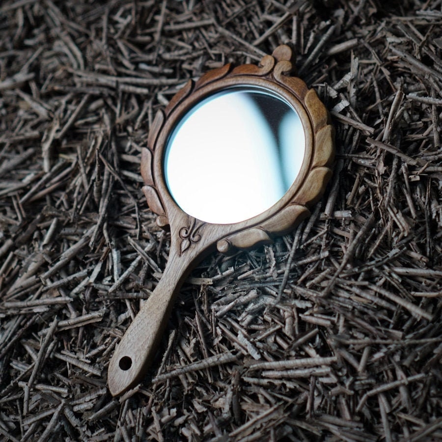 Premium Hand Mirror Custom Design Elegant Hand Carved, Wooden Pocket Mirror  A Personalized Unique Special Gift - Etsy