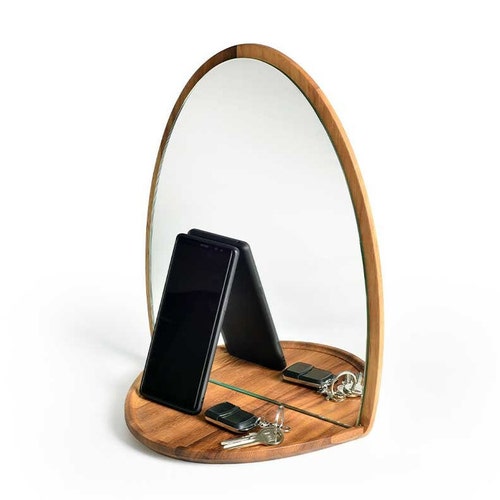 Oval Mirror With Shelf. Entryway Wall Mirror. Mirror Wall Etsy