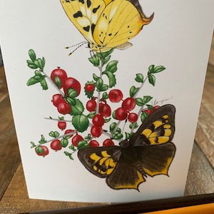 Mariposa de cobre de Hermes, mariposa de cobre, mariposa amarilla, tarjeta de Navidad, tarjeta de mariposa, tarjeta de vida silvestre, tarjeta de mariposa de verano, mariposa