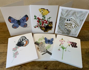 Butterfly Trio Cards-glossy Cards-set of Three-blank Card Set - Etsy