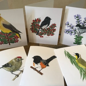 kaartset, wild bird kaart set, Californië vogels, wild dier kaarten met envelop, gerecycleerde kunst kaarten, bloemen kaarten, wilde bloemen kaart set