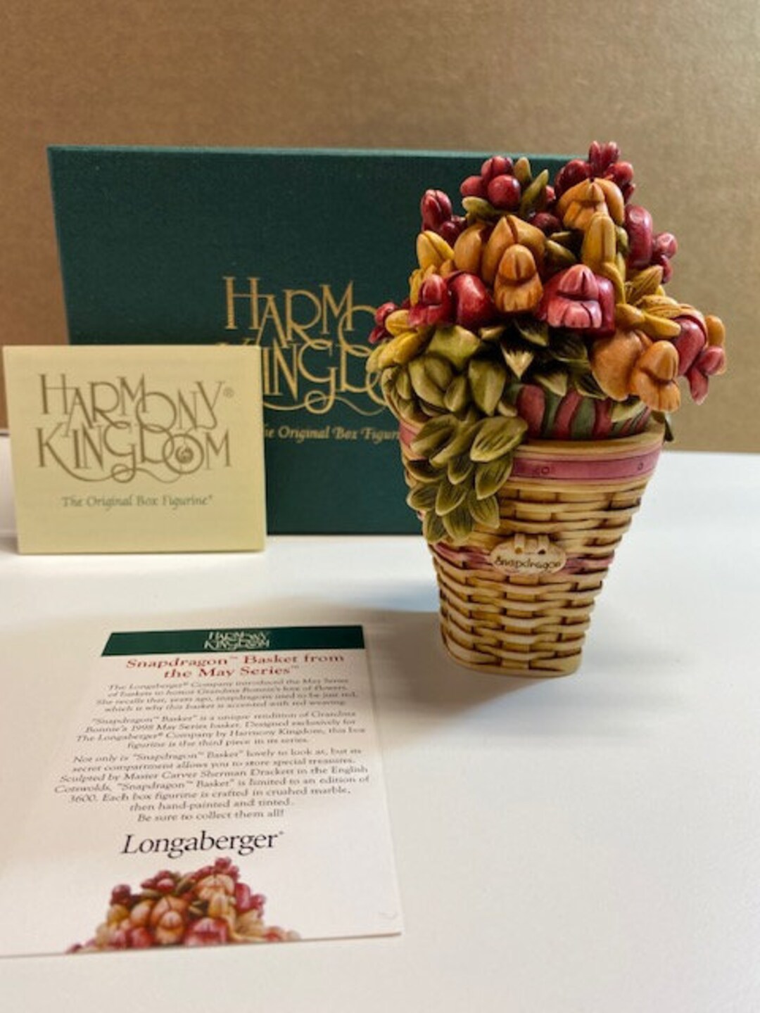 Harmony Kingdom Garden Longaberger Snapdragon Basket 2001 Etsy