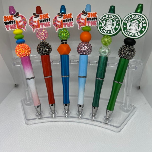 Dunkin & Starbucks Beaded Pens