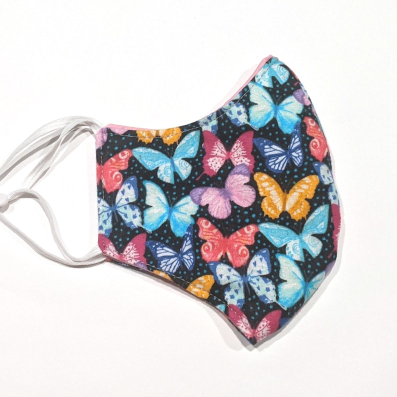 Butterflies Handsewn Face Covering 2 Layer Butterfly Face Etsy