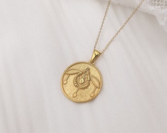 Cretan Bees Pendant • Solid Gold 14K •  Minoan Cretan Necklace • Ancient Greek Jewelry • Malia Bees charm •Bee Necklace •Greek Bee •Gold Bee