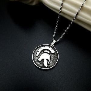 Ares Necklace • Ancient Greek Gods Necklace • Warrior Necklace • Olympian Gods• Oxidized Silver Jewelry • Helmet Necklace •  Ares God of War