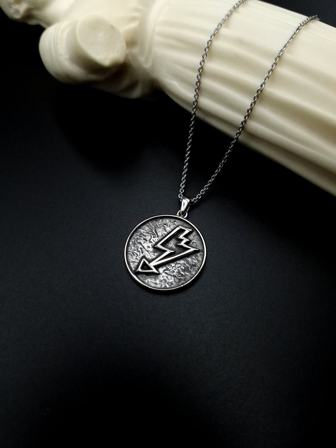 Zeus Necklace Ancient Greek Gods Necklace lightning Necklace Etsy