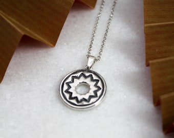 Silver coin necklace 925 • Ilios Design • Sunbeam Necklace • Ancient greek coin • Silver Sun Penadnt • Inspirational Gift • Layered Necklace