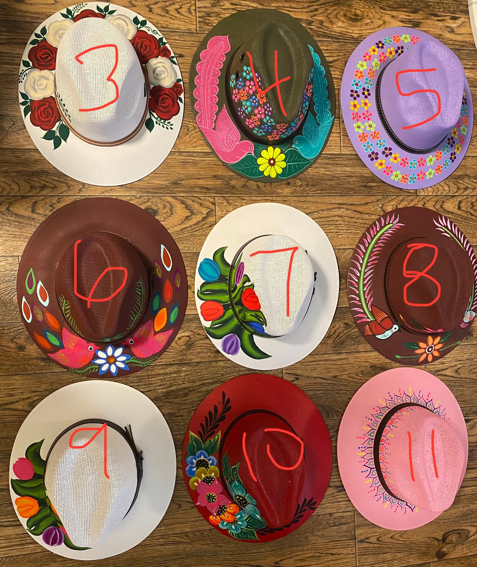 Hand painted Mexican hats ( medium)