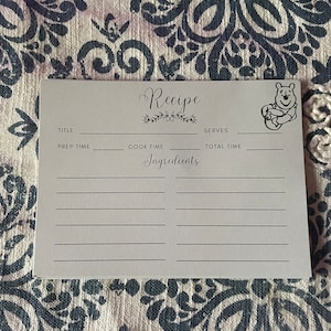 Cartes de recettes Winnie l'ourson (Paquet de 20)
