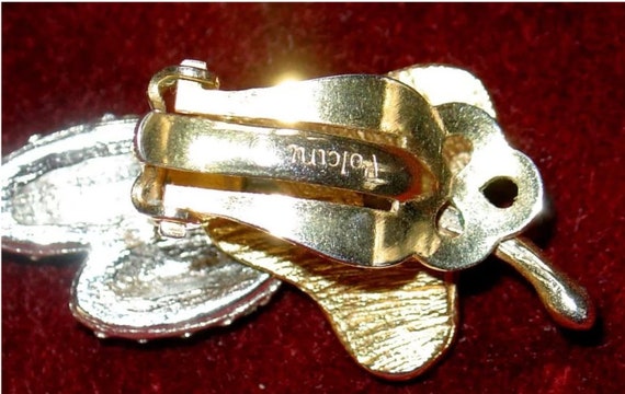 Vintage Ralph Polcini pave rhinestone Demi Brooch and Earrings 1960's