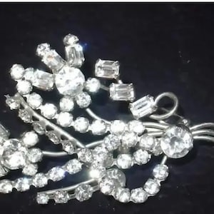 Vintage Large Rhinestone Floral spray