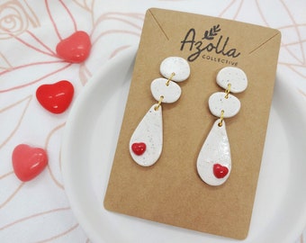 Adara Drop Dangle Earrings Gifts for Her Polymer Clay Earrings Handmade Jewelry Lightweight Earrings