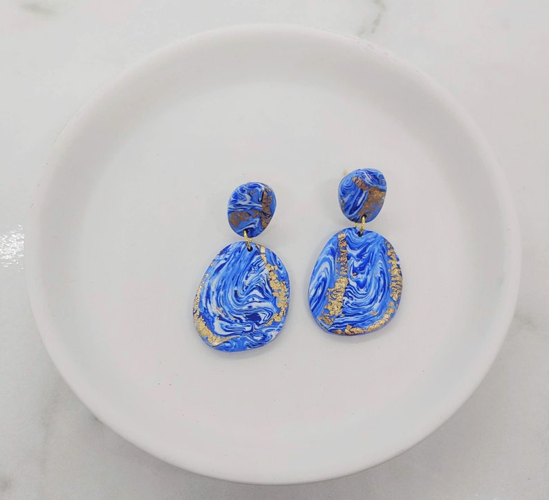 Adara Drop Dangle Earrings Gifts for Her Polymer Clay Earrings Handmade Jewelry Lightweight Earrings