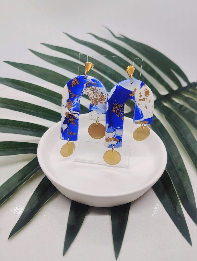 Amara Statement Earrings Mother/'s Day Gift Idea Handmade Jewelry One-of-a-Kind Polymer Clay Earrings Gifts for Her