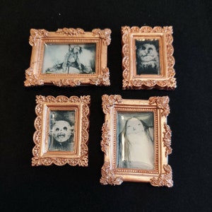 Scary Stories Miniature Victorian Art / Magnets Set of Four Goth Ornaments