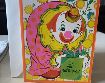 Clown Vintage Card Etsy