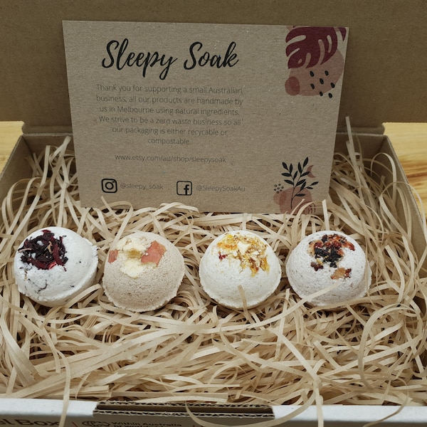 Mixed Natural Small Bath Bomb Gift Set Pack of 4