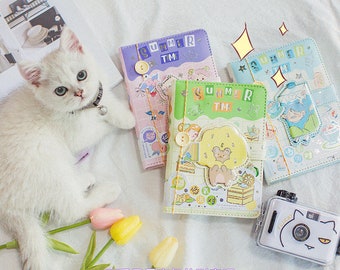 Summer Time Notebook with Bookmark and 3D Page -196 Pages A5 Magnetic Buckle Hard Cover Journal DIY Planner