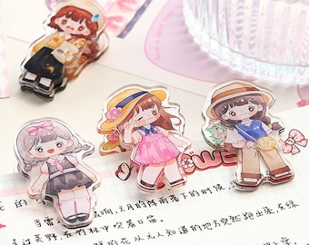 Clip de papel de chica kawaii - Material de oficina creativo - Material escolar decorativo