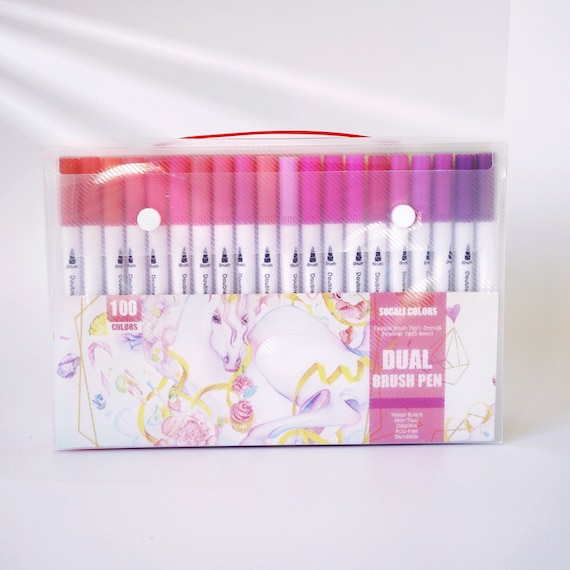 Dual Brush Markers for Adult Coloring Books 24 Colored Journal Planner Pens  F