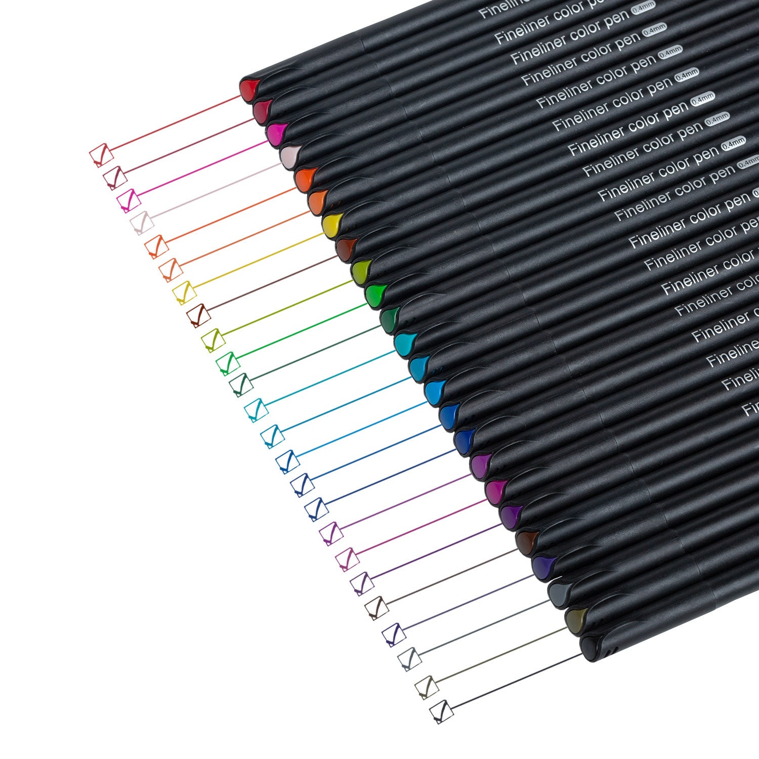 24 Color Fineliner Pens Set, Colored Sketch Writing Drawing Pens for  Journal - Helia Beer Co