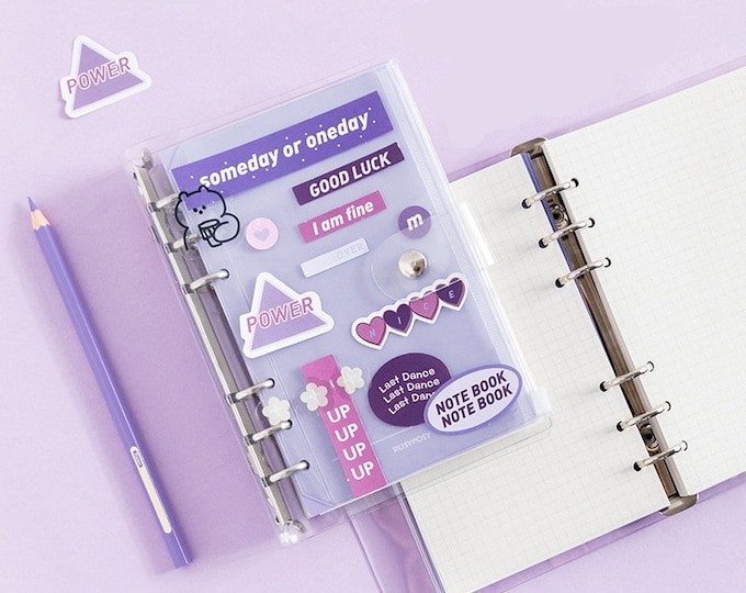 A6 Loose Leaf Diary With Stickers PVC Cover Notebooks Etsy