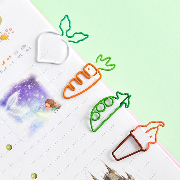 Cute Vegetable Clips - 1 Piece of Clip - Creative Office Supplier, Binder/Decorative Clip/Paper Clip/double side clips/Cute Stationery