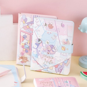 Magic Girl Journal/Planner - Kawaii Notebook Soft Leather Cover Anime Print- 224 Pages A5 magnetic buckle notebooks