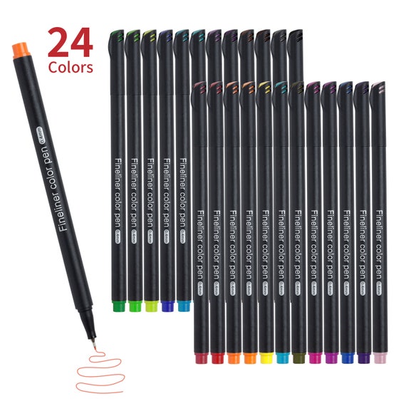 Buy 24 Color Fineliner Pens Set, Colored Sketch Writing Drawing Pens for  Journal Planner Note Taking and Coloring Book, Art Crafts Scrapbooks Online  in India 