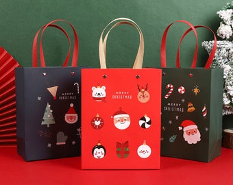 Christmas Gift Bag - Christmas Paper Bags With Handles - Xmas Gift Bags Merry Christmas Santa Gift bags Gift Packaging